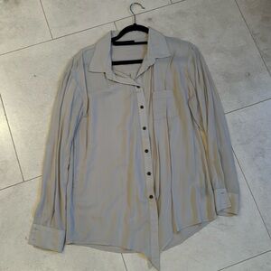 Button Down Tie Blouse